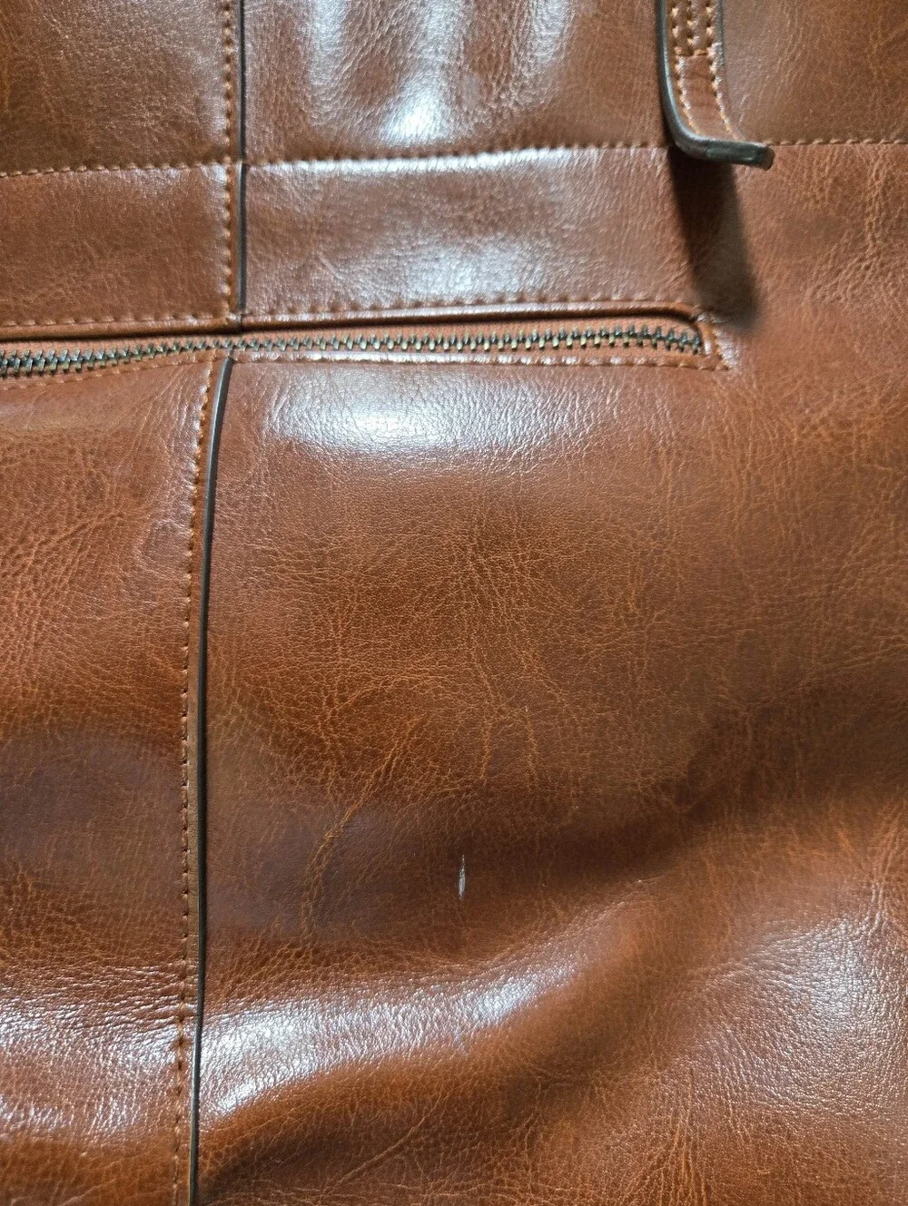 Women's Classic Brown Faux Leather Tote Bag